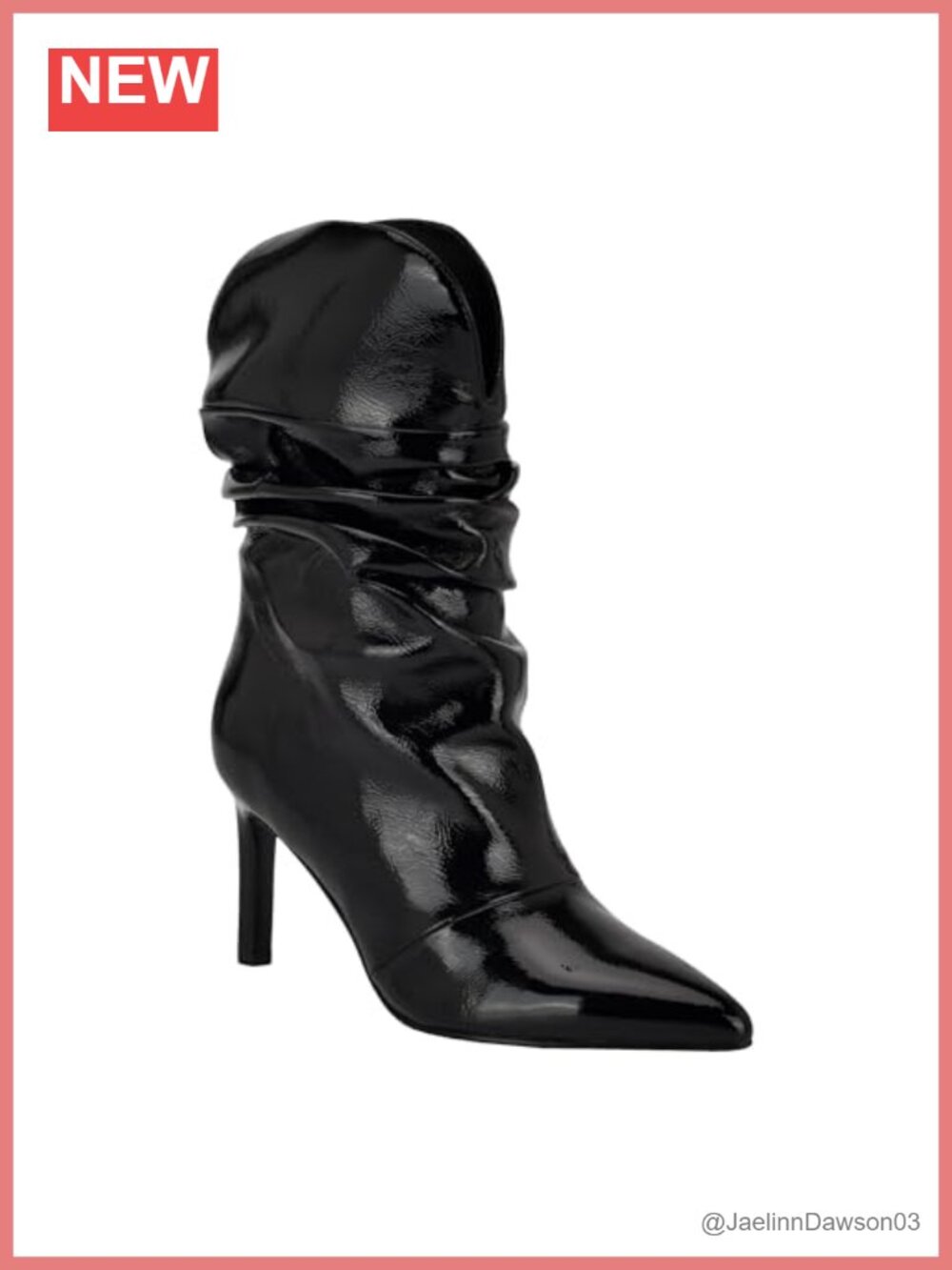 Mid-Calf Pointed Toe Stiletto Heel Bootie Pull-On